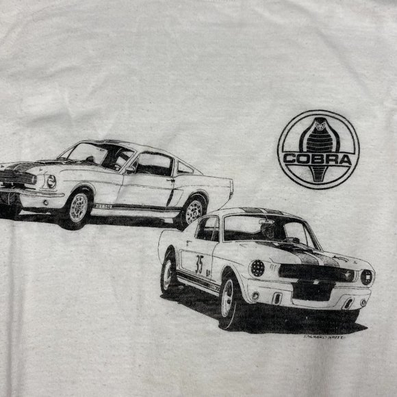 Vintage 70s Shelby Cobra T Shirt Mens Small Medium Healthknit Tag Auto Cars Ford - Picture 3 of 15